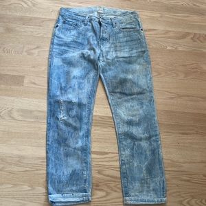 NSF straight slouch distressed jeans